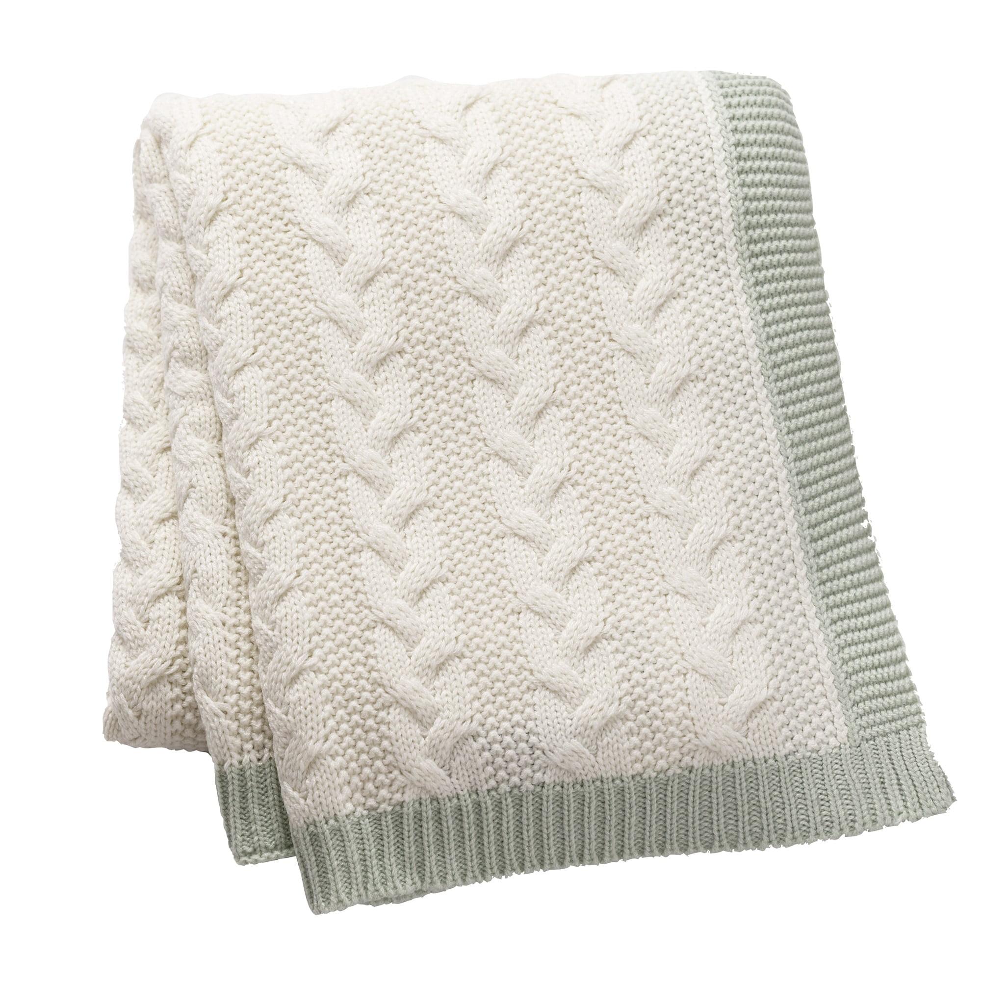 Peppermint Aroma Plush Acrylic 50"x60" Cable Knit Throw Blanket