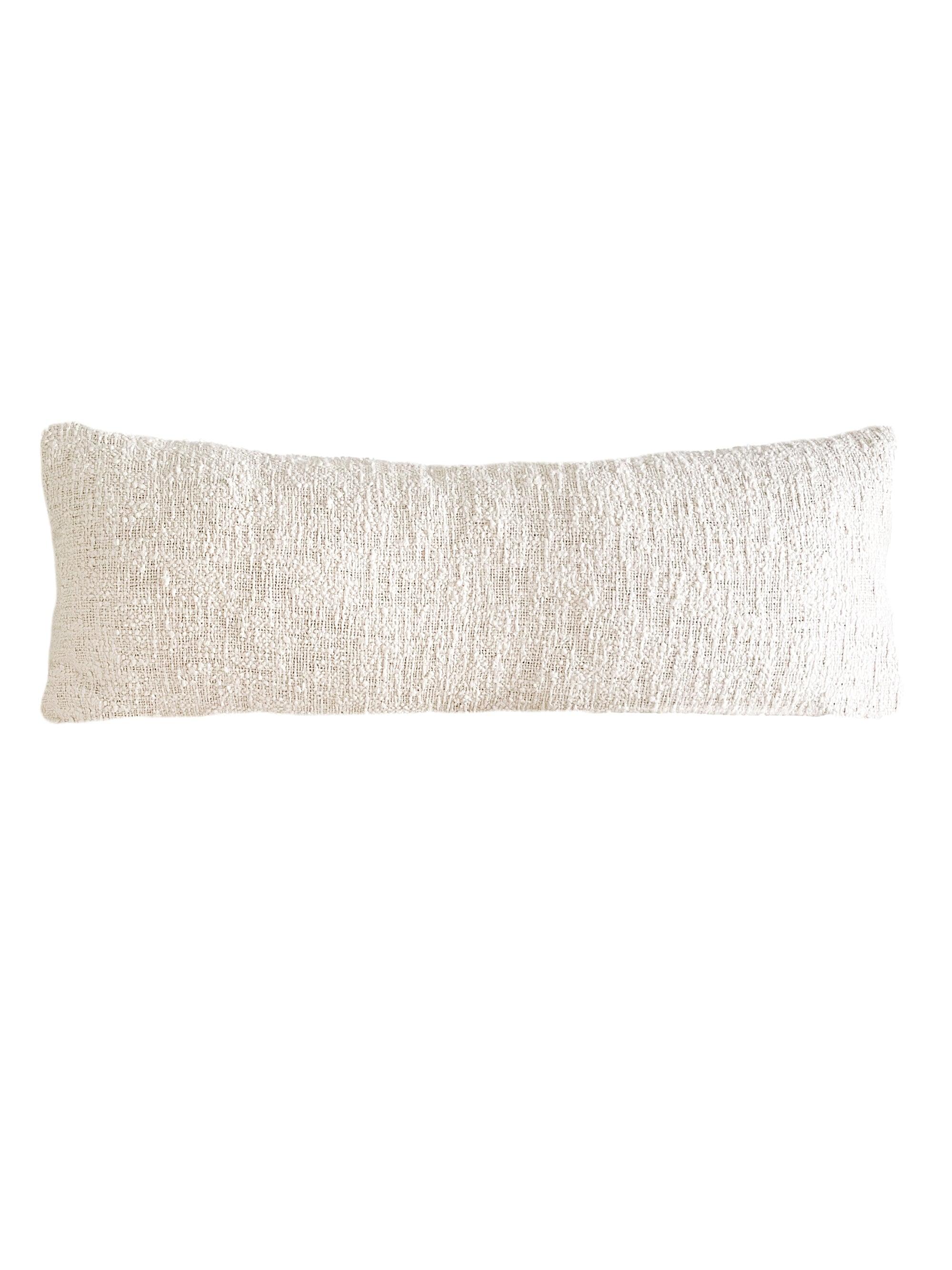 Cozy Cotton White Boucle Body Pillow with Down Alternative Insert