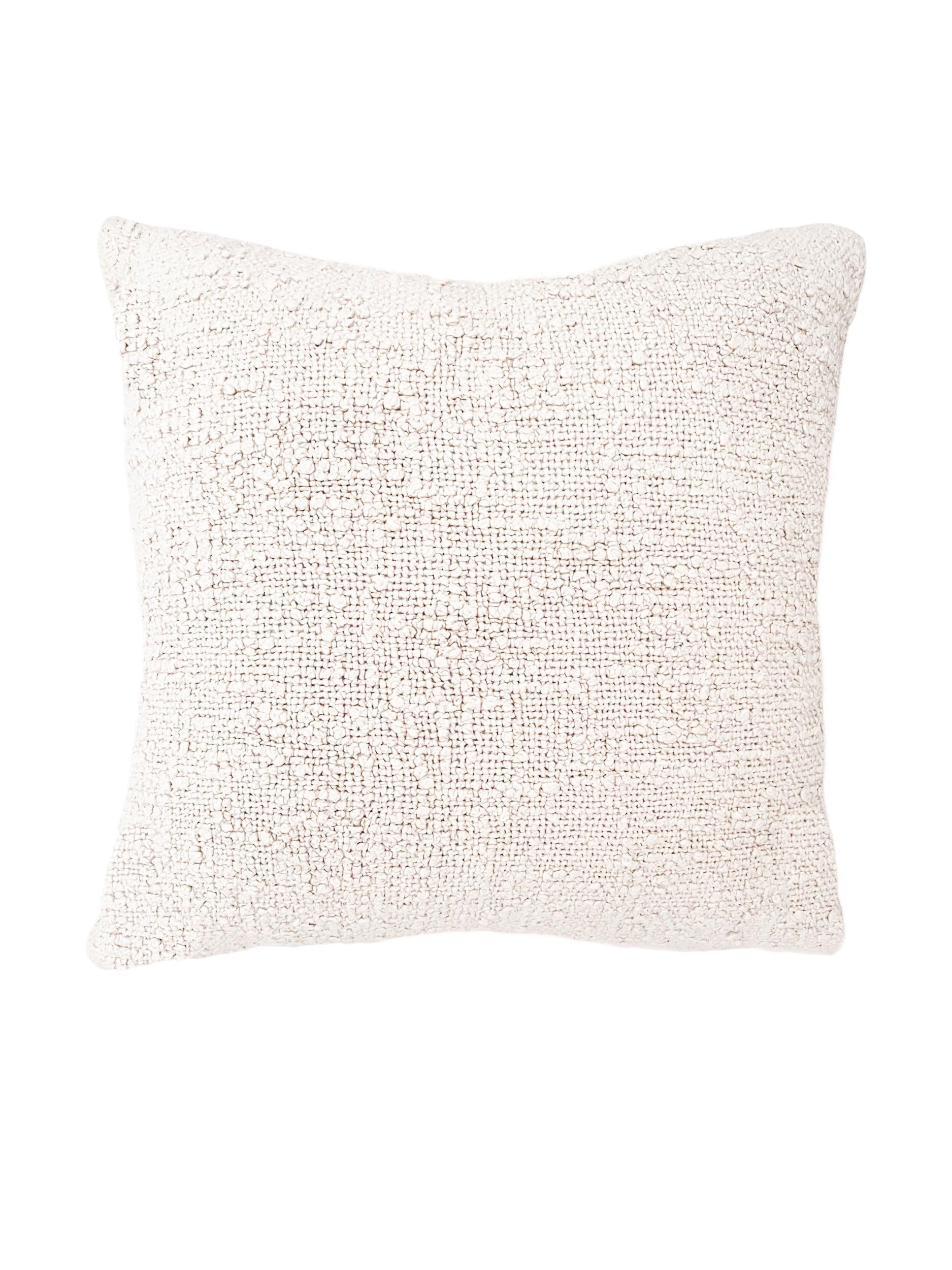 Cozy White Boucle 20x20 Throw Pillow with Polyester Insert