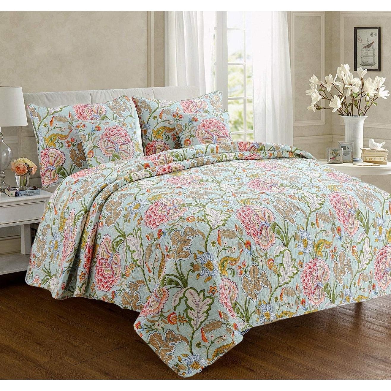 Cozy Line Home Fashion Cotton Floral Quilt Set
