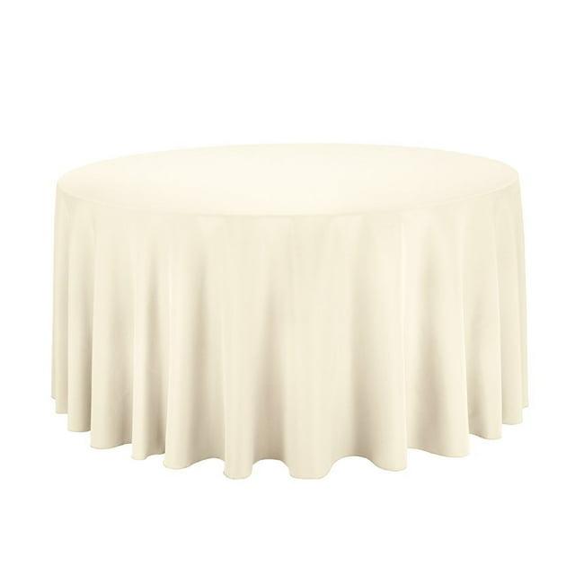 Craft & Party Polyester Tablecloth 120" Round (Ivory)