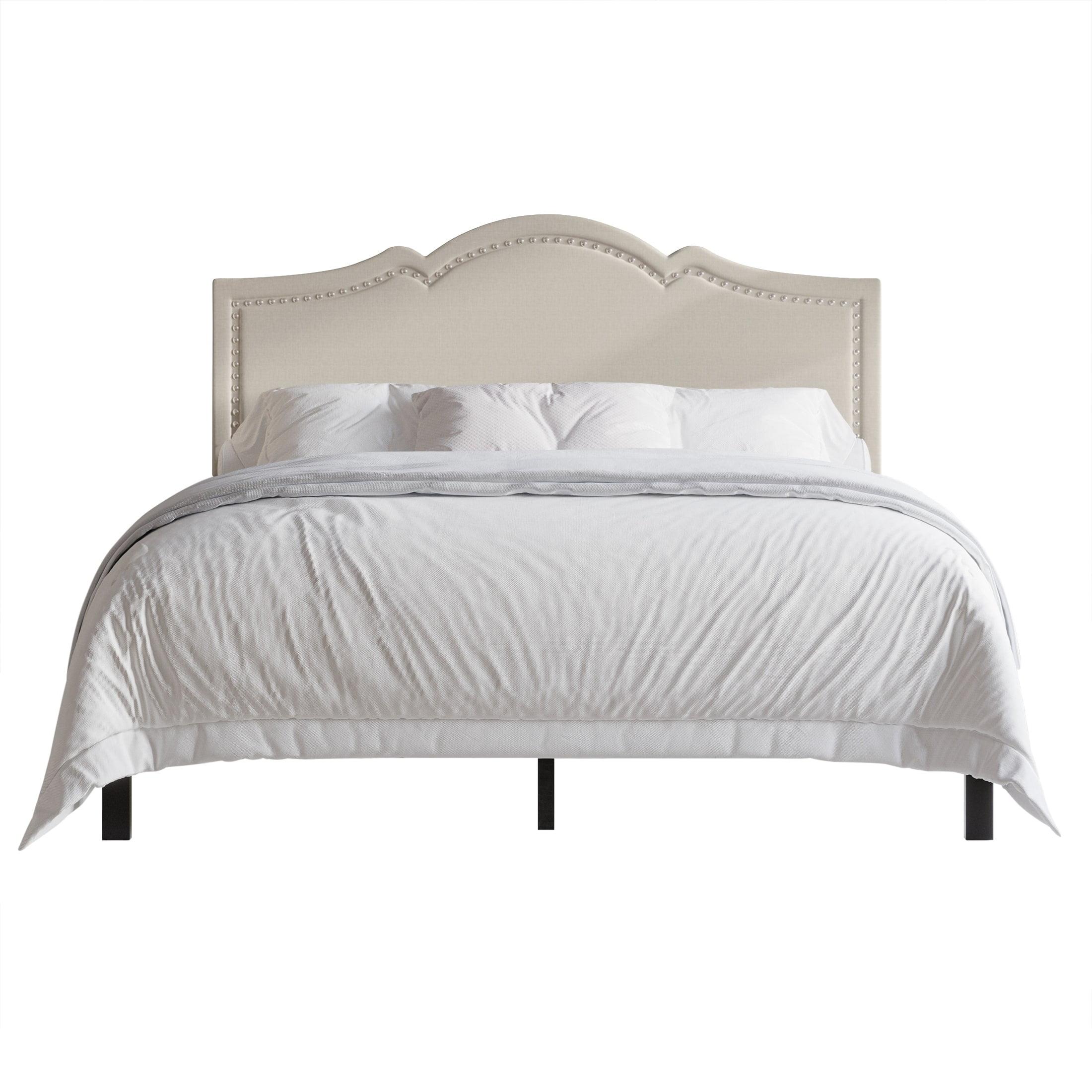 CasePiece Full Size Platform Bed Warm Grey Linen