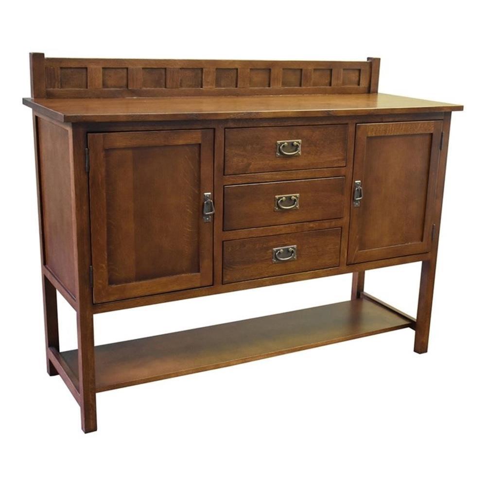 Walnut Solid Wood 2-Door Sideboard with Drawers