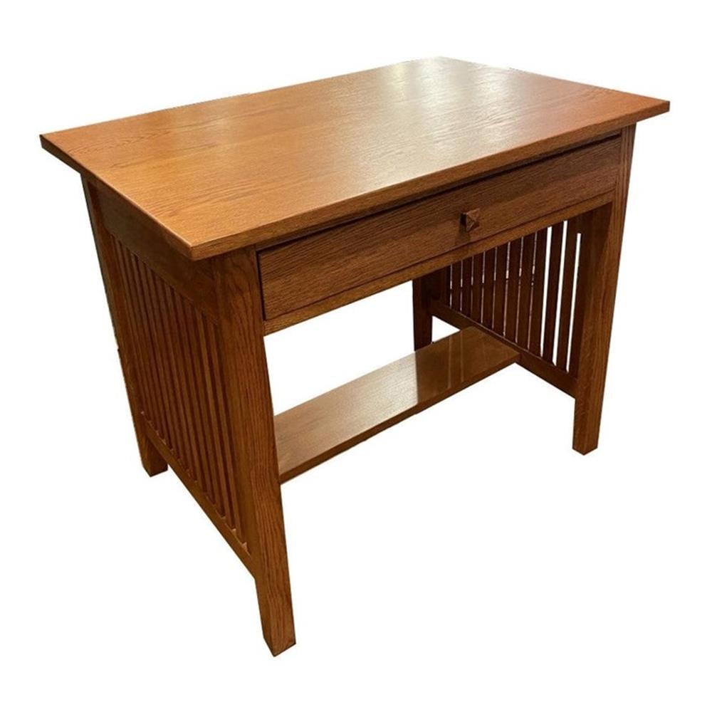 Cherry Oak 36" Wood Writing Desk with Drawer