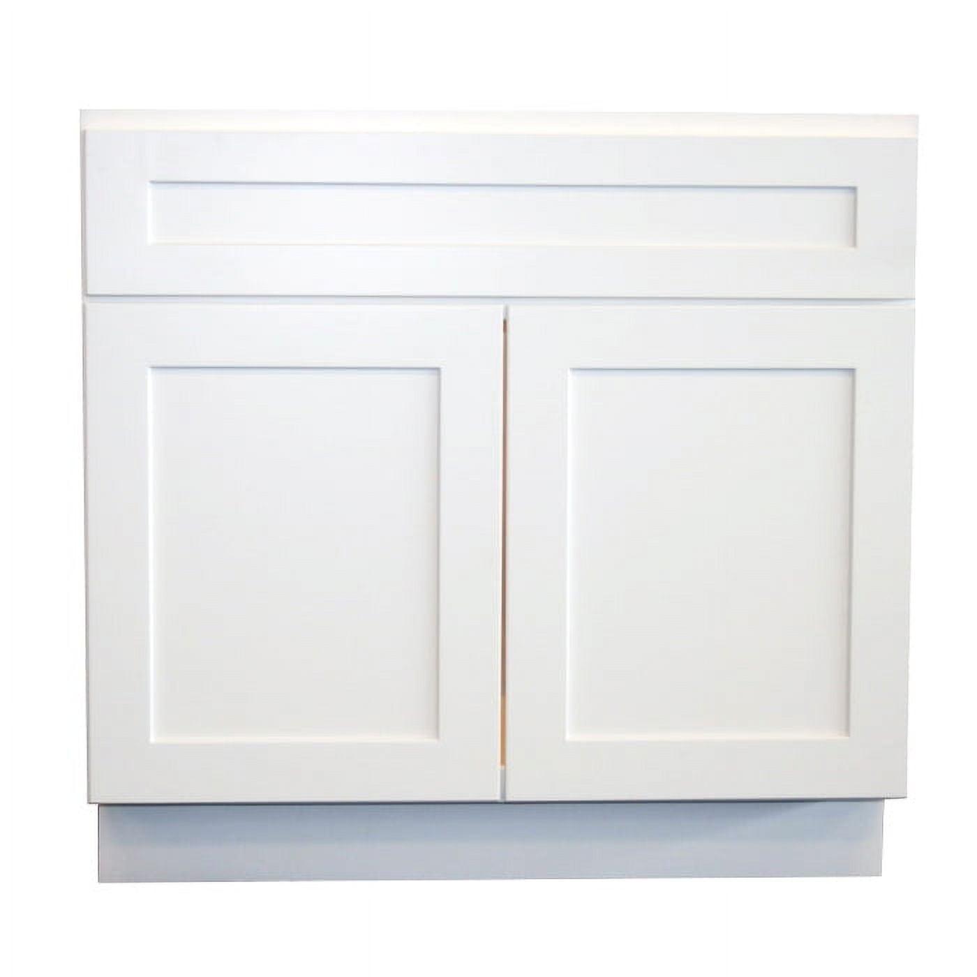 36-Inch White MDF Shaker Vanity Cabinet with Soft Close Hinges