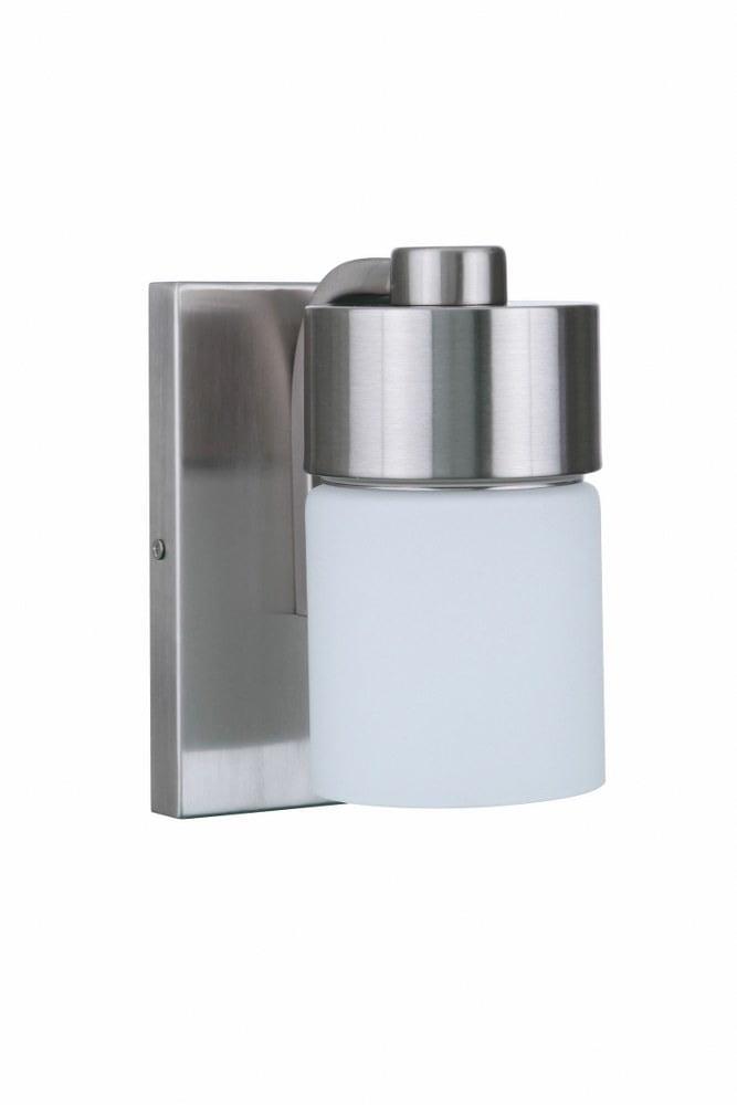 Transitional Polished Nickel Wall Sconce with White Opal Glass Shade