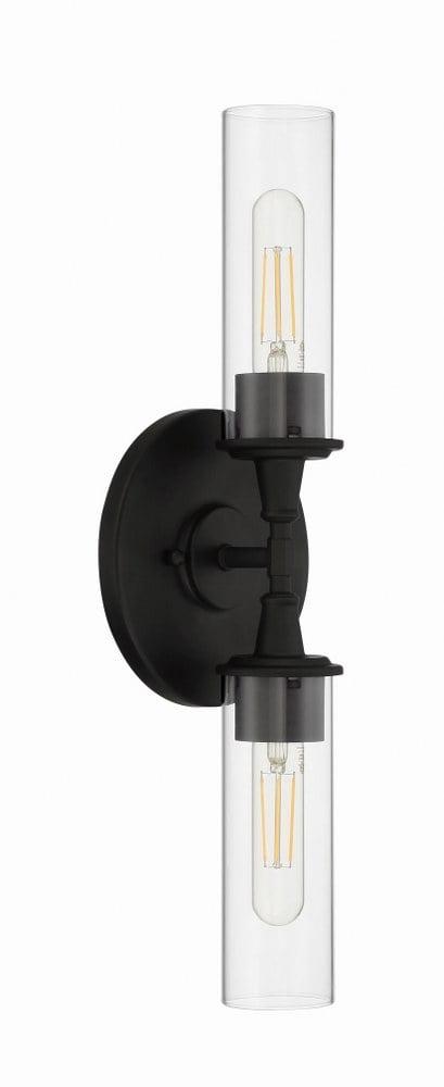 Espresso Brown Cylinder Wall Sconce with Dimmable Ambient Lighting