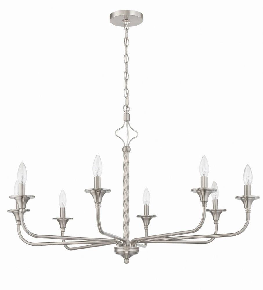 Jolenne Brushed Nickel 8-Light Candle Style Chandelier