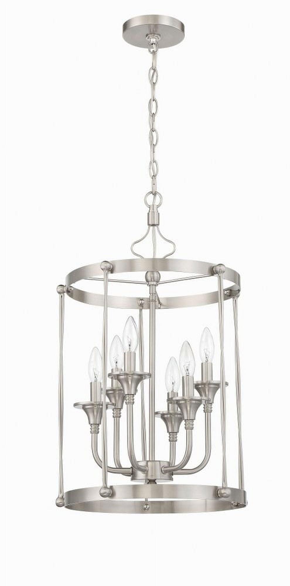 Jolenne Brushed Polished Nickel 6-Light Crystal Chandelier