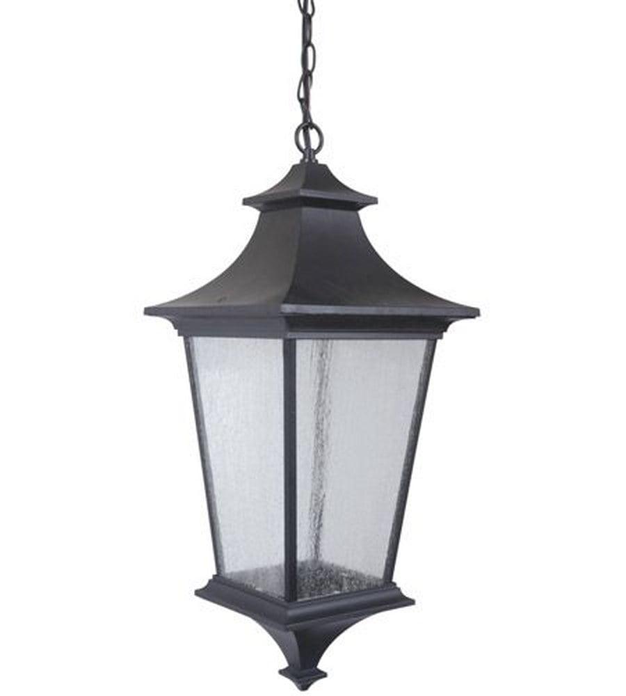 Midnight Black Glass Lantern Pendant Light