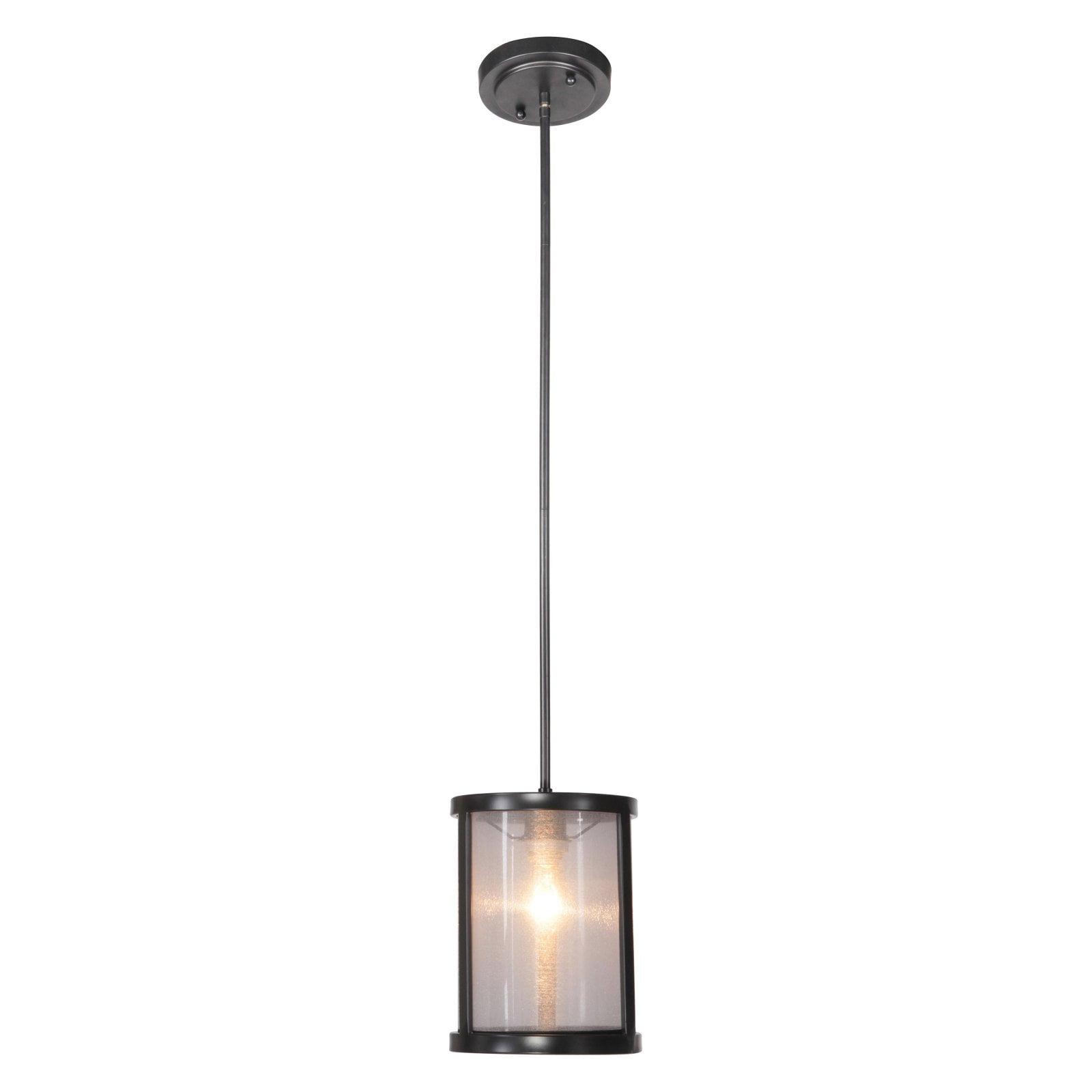 Matte Black Mini Pendant with Clear Glass Shade