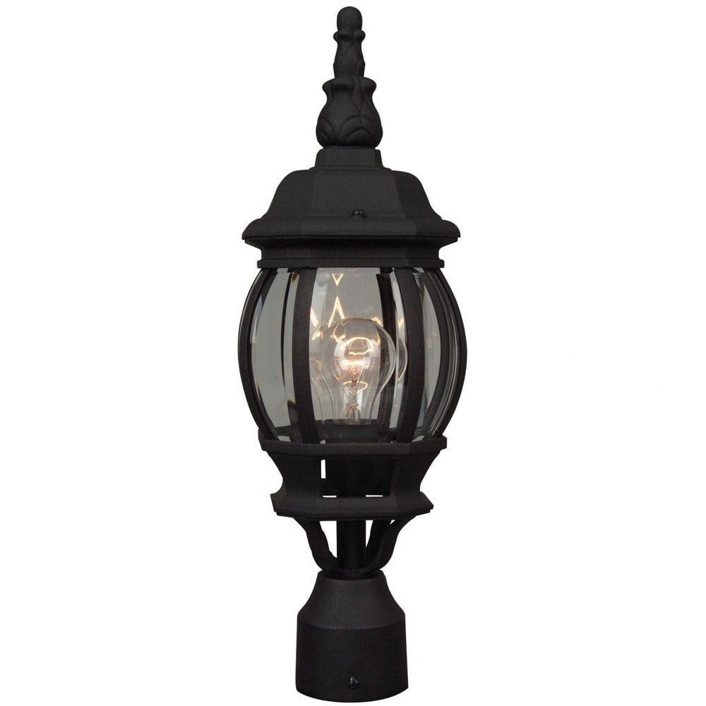 Black Aluminum French Style Outdoor Lantern Post Light