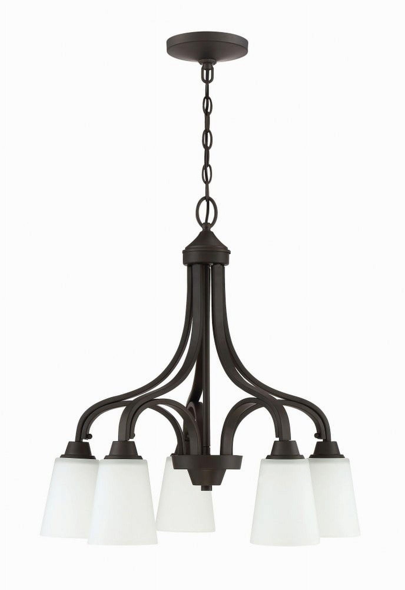 41915-ESP-Craftmade Lighting-Grace - Five Light Down Chandelier - 24 inches wide by 24 inches high-Espresso Finish-White Frosted Glass Color