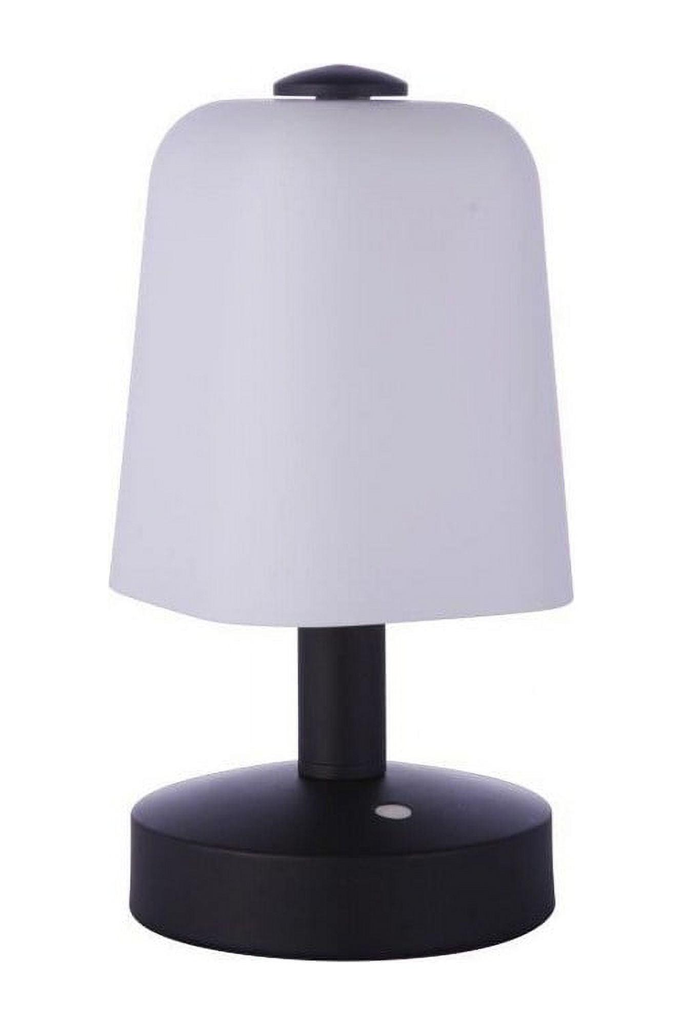 Midnight Finish Frost White Glass Outdoor LED Table Lamp