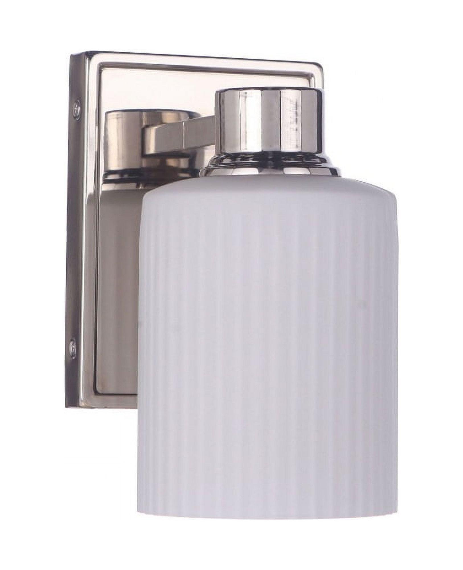 Polished Nickel Frosted Glass Outdoor Wall Sconce