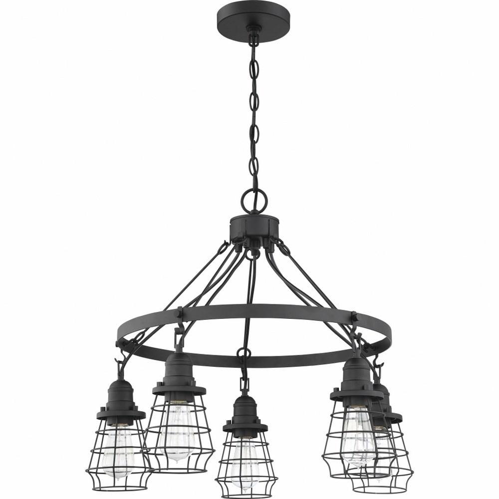 Thatcher Polished Nickel 25" Transitional Black Cage Chandelier