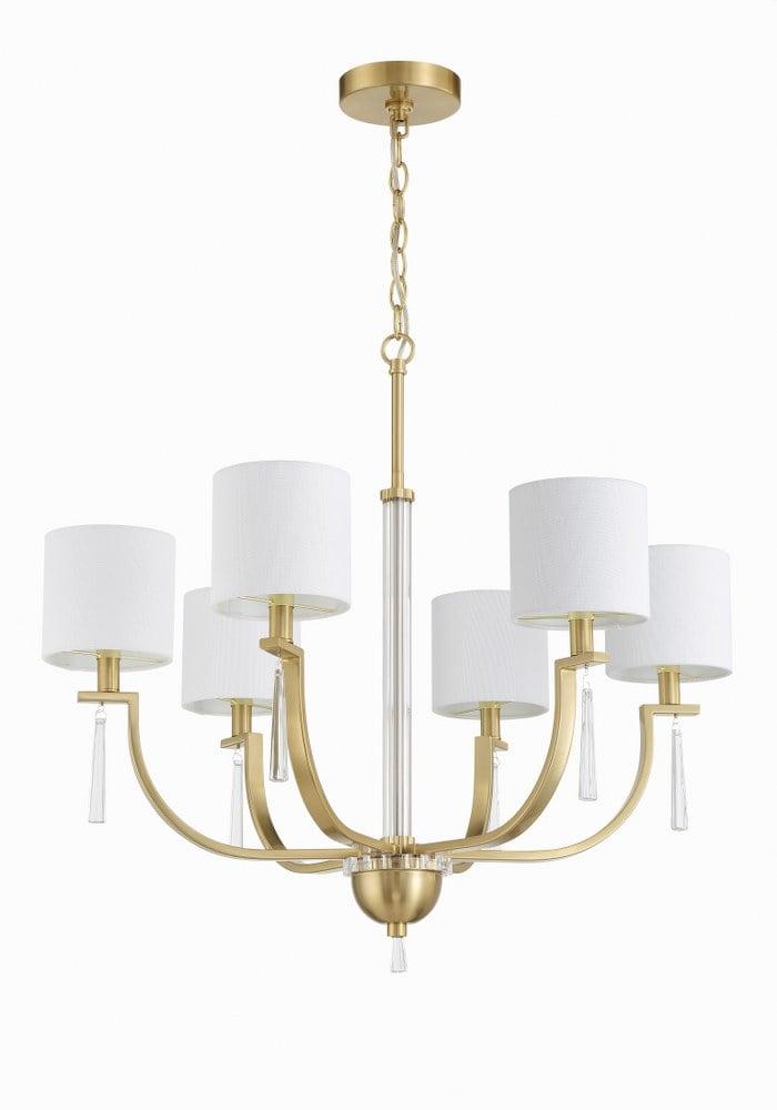 Craftmade Lighting Fortuna 6 - Light Chandelier in  Satin Brass