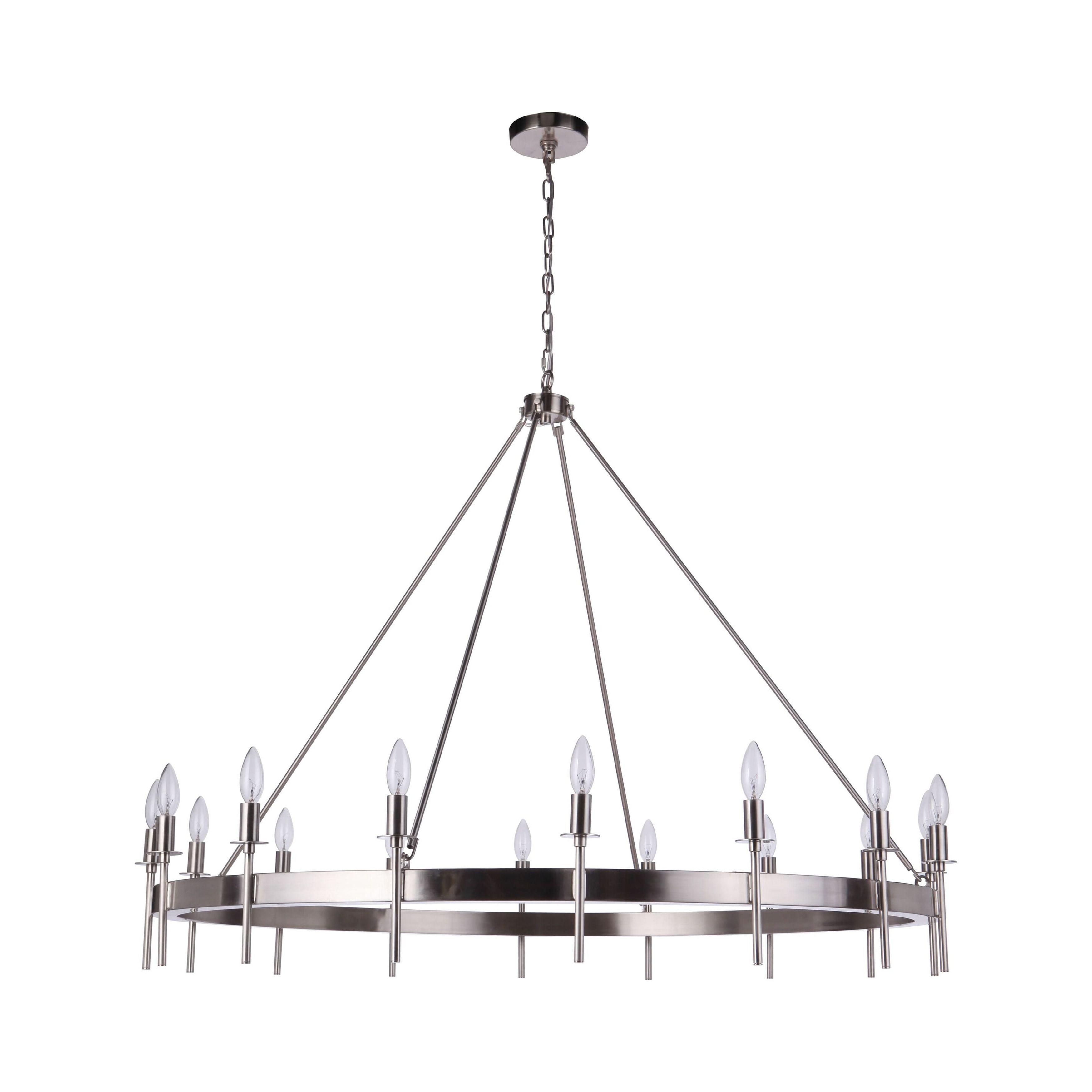 Larrson 48" Brushed Nickel 16-Light Taper Candle Chandelier