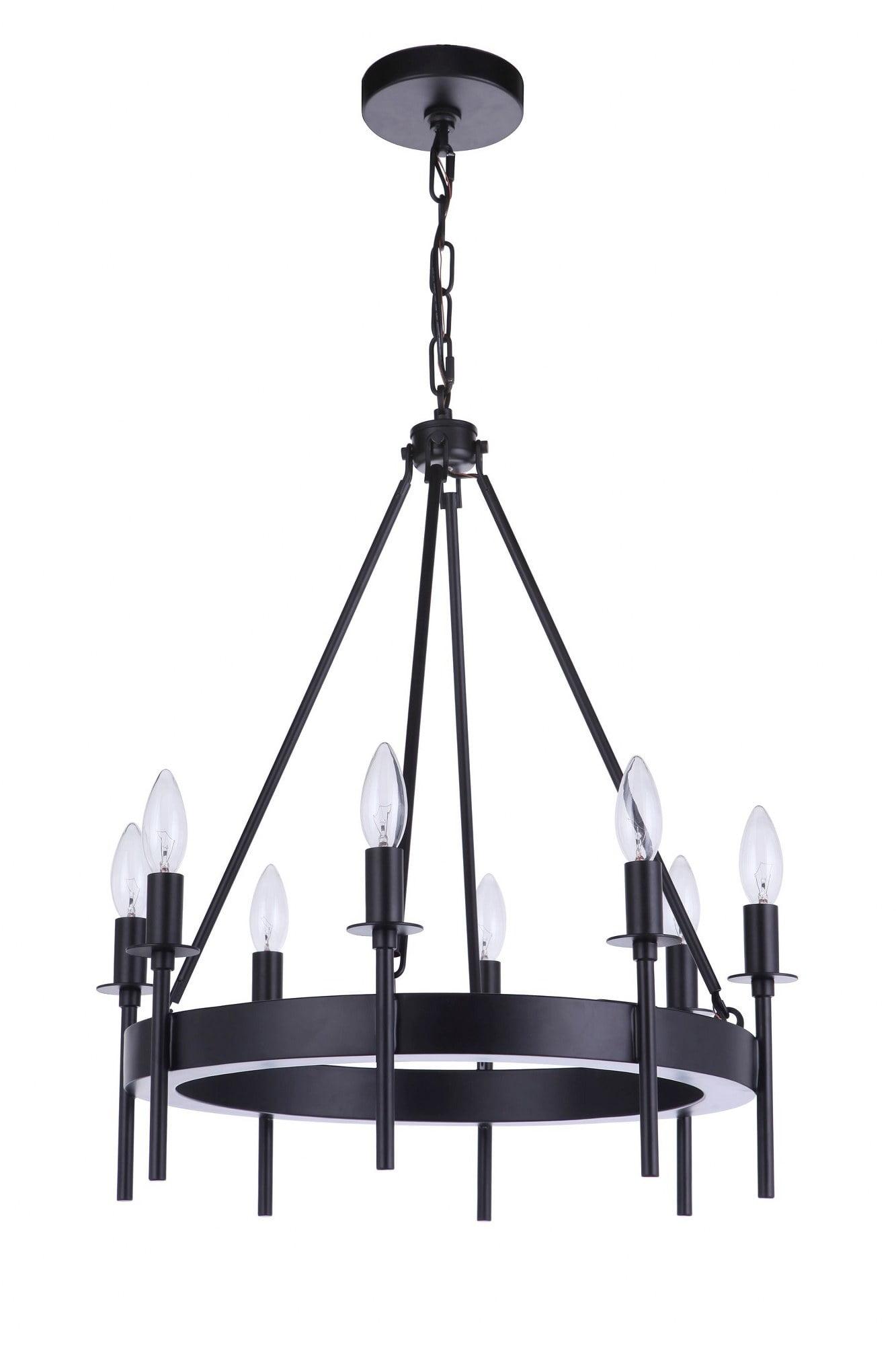 54328-FB-Craftmade Lighting-Larrson - 8 Light Chandelier-Flat Black Finish    -Traditional Installation
