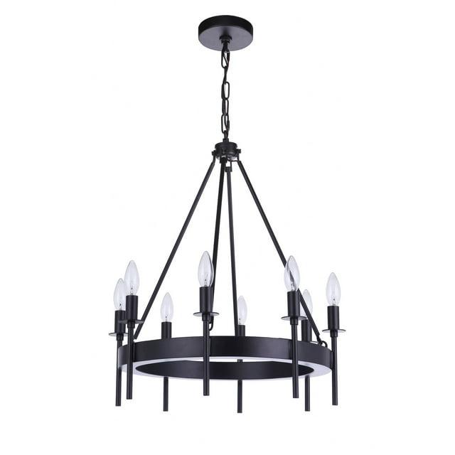 54328-FB-Craftmade Lighting-Larrson - 8 Light Chandelier-Flat Black Finish    -Traditional Installation