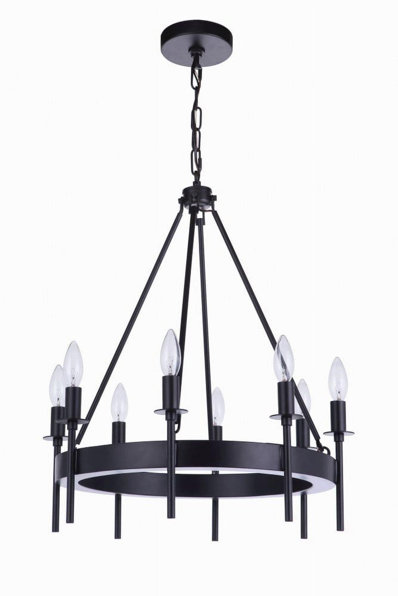 54328-FB-Craftmade Lighting-Larrson - 8 Light Chandelier-Flat Black Finish    -Traditional Installation