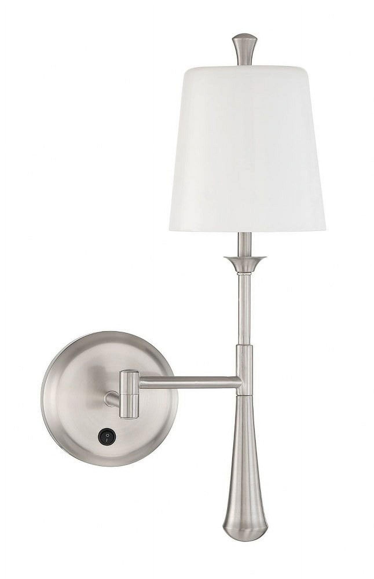 Palmer Brushed Nickel Swing Arm Sconce with Frosted Opal Shade