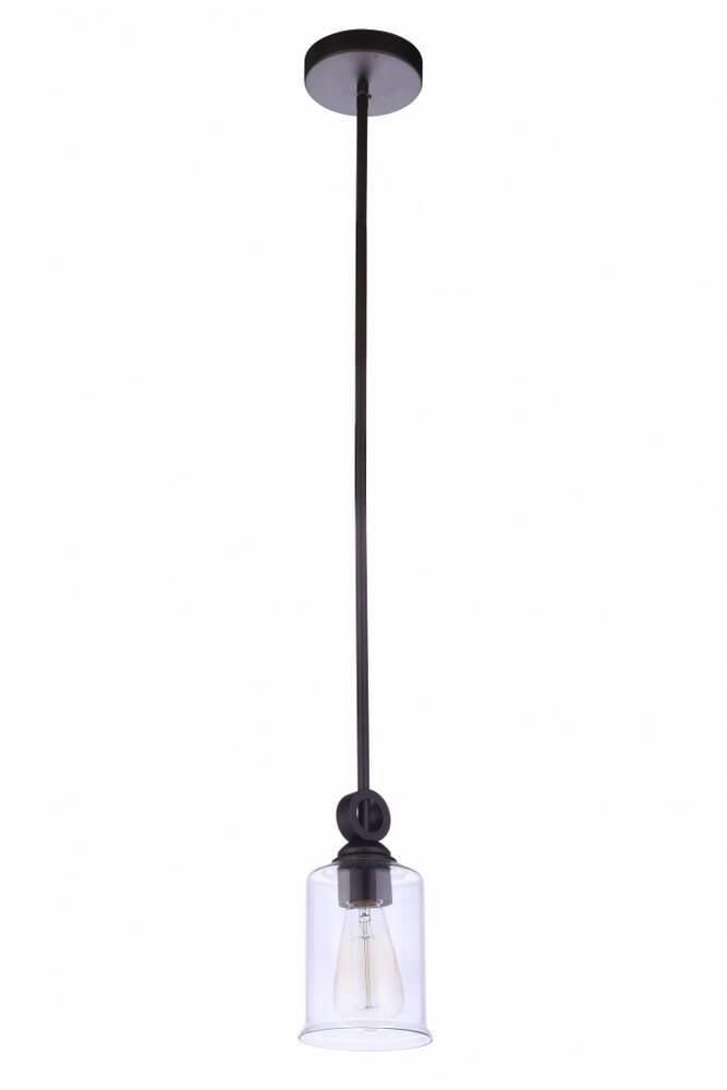 Espresso Glass Mini Pendant with Polished Nickel Finish