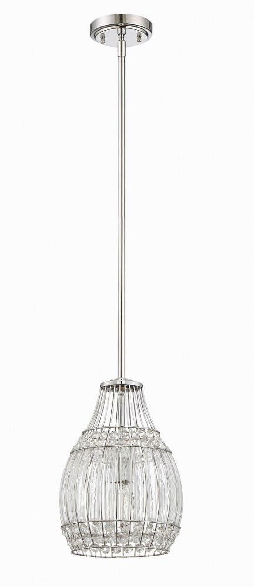 Chrome Mini Pendant Light with Clear Crystal Shade