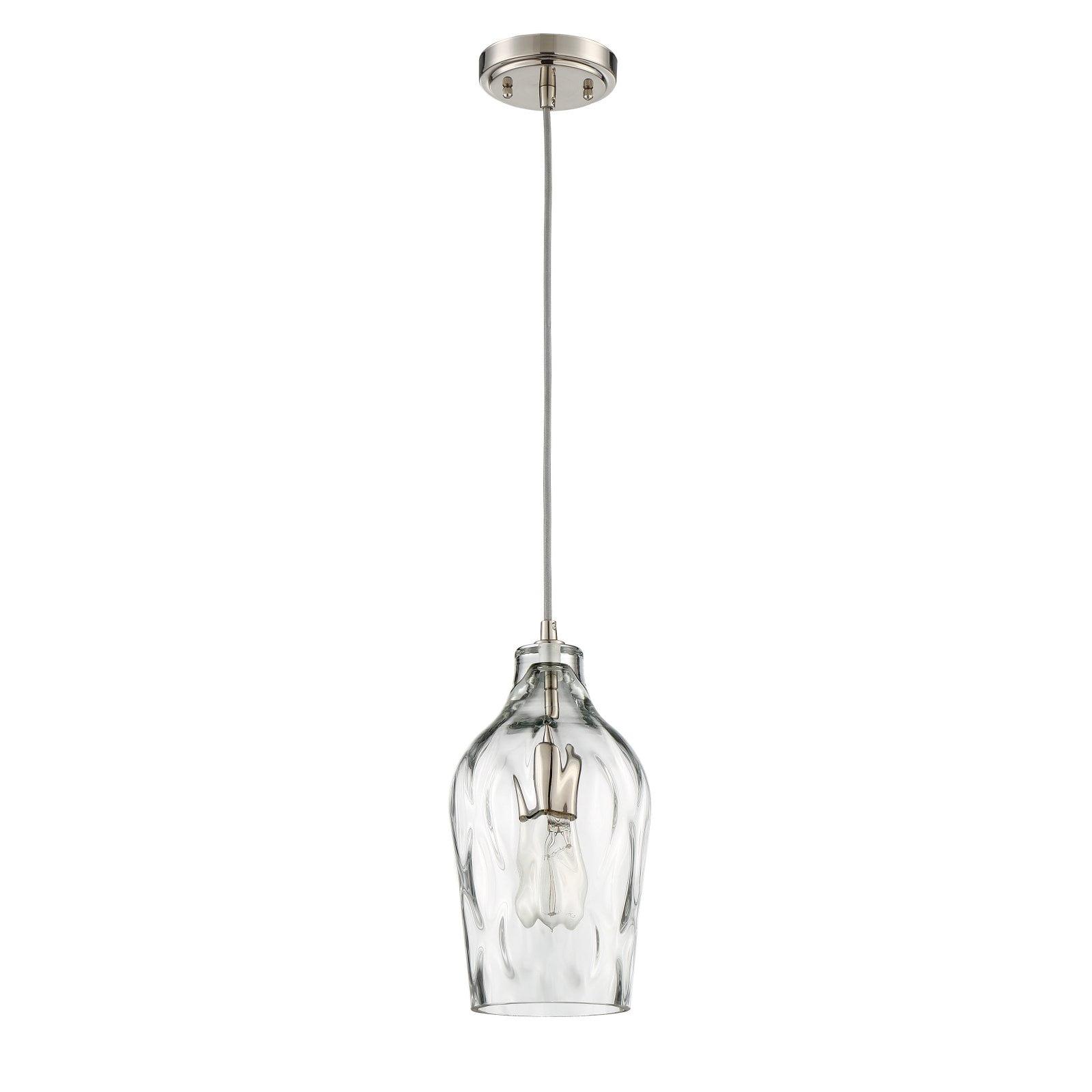 Brushed Nickel Mini Pendant with Clear Glass Shade