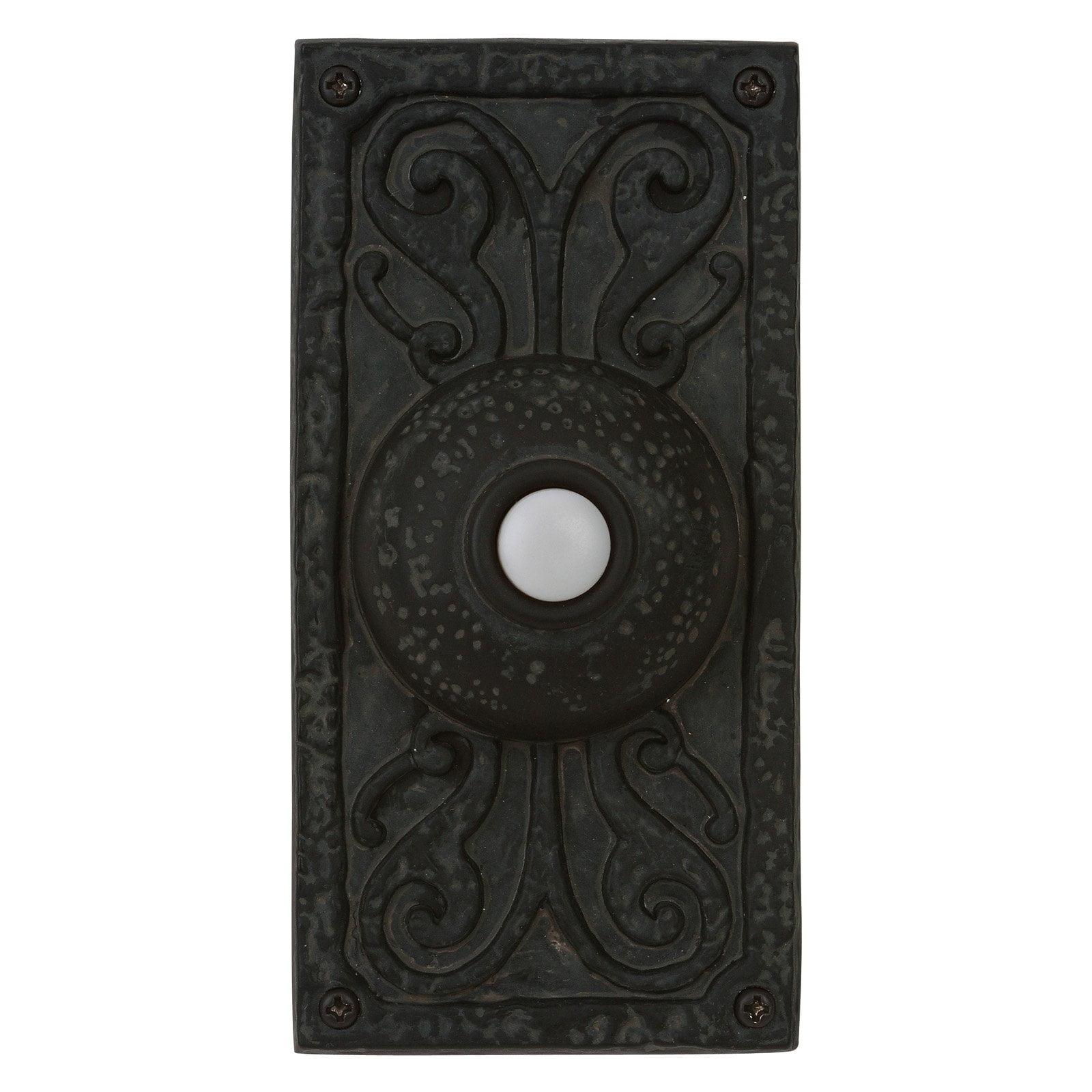 Weathered Black Lighted Designer Doorbell Push Button