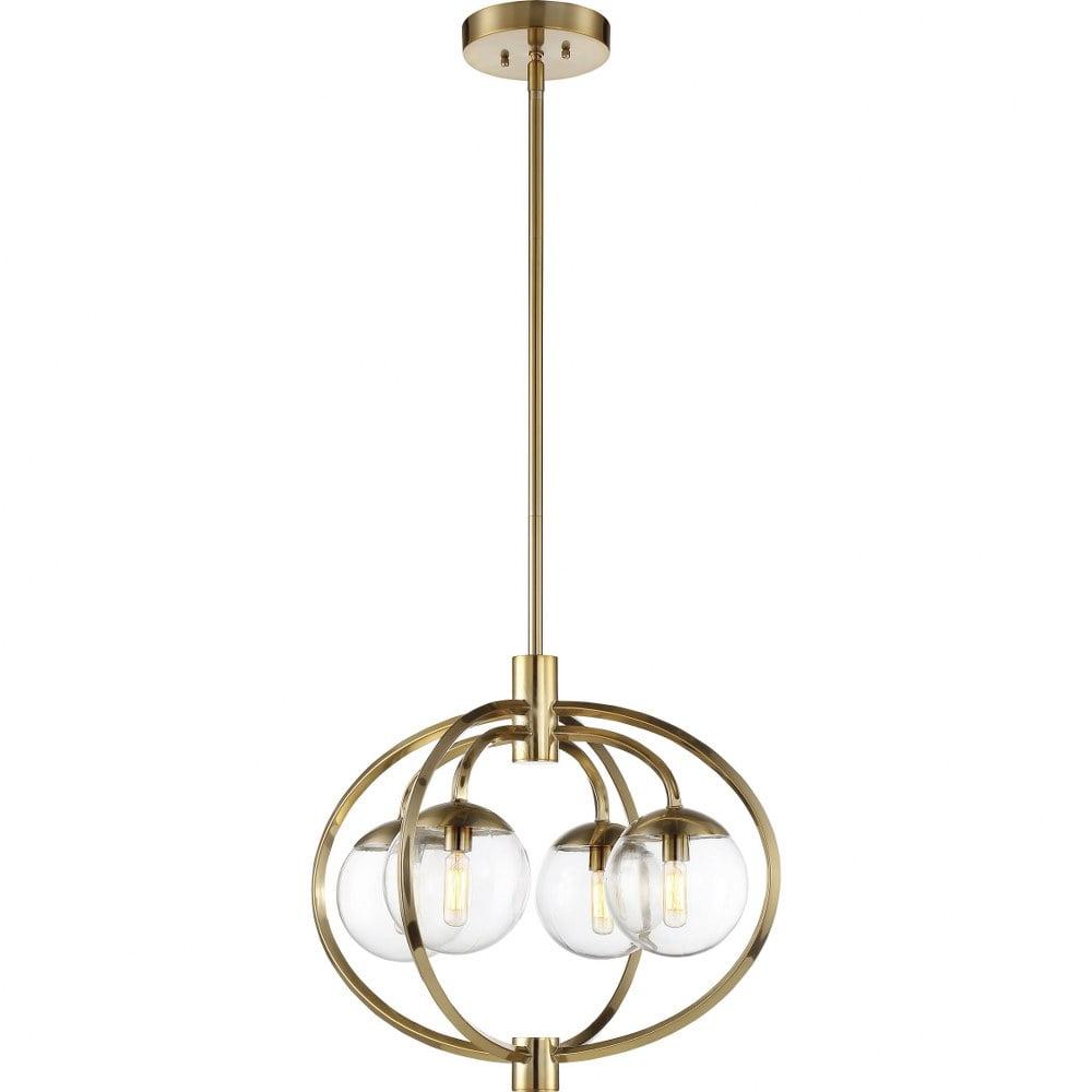 22" Polished Nickel and Clear Glass Sphere Chandelier