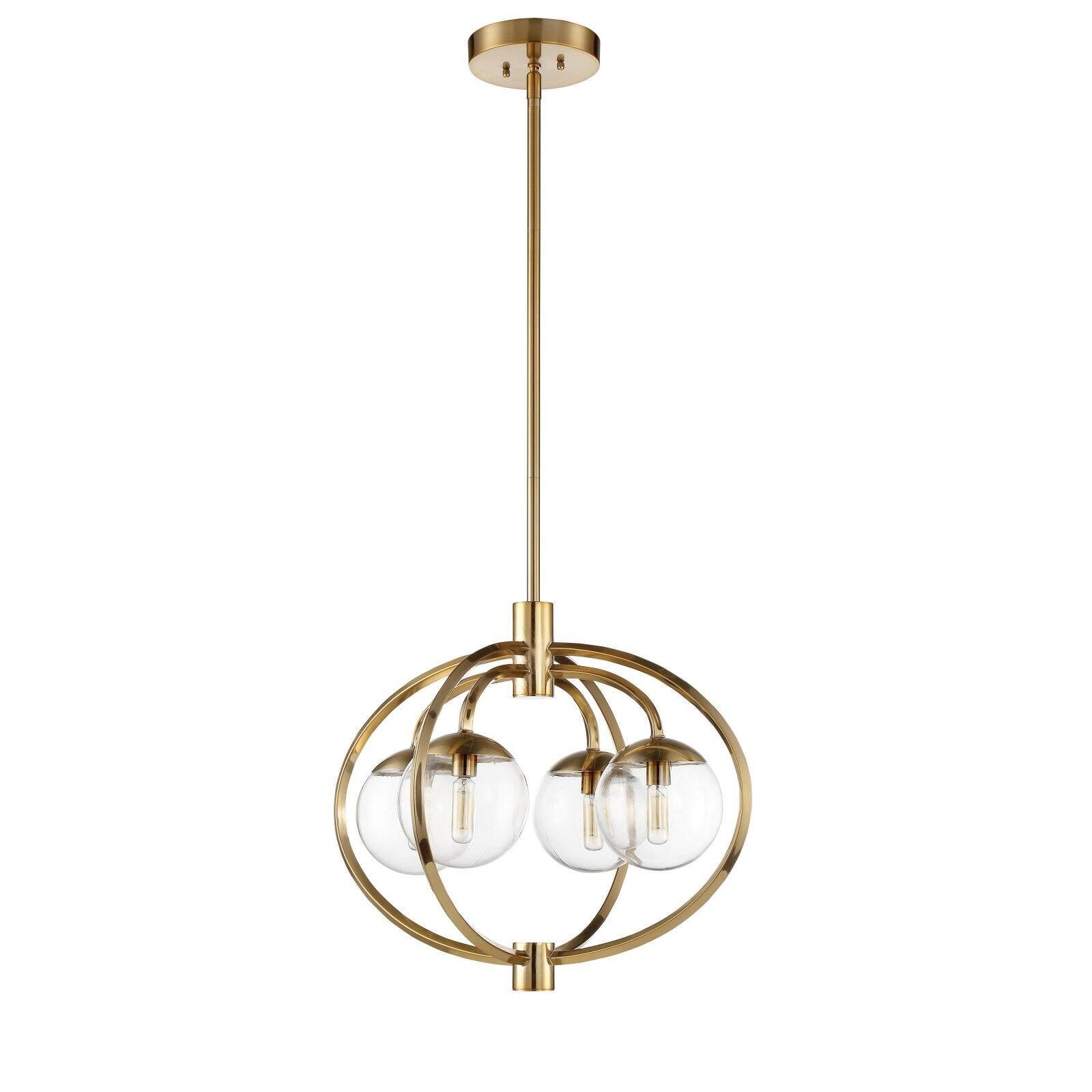 22" Polished Nickel and Clear Glass Sphere Chandelier