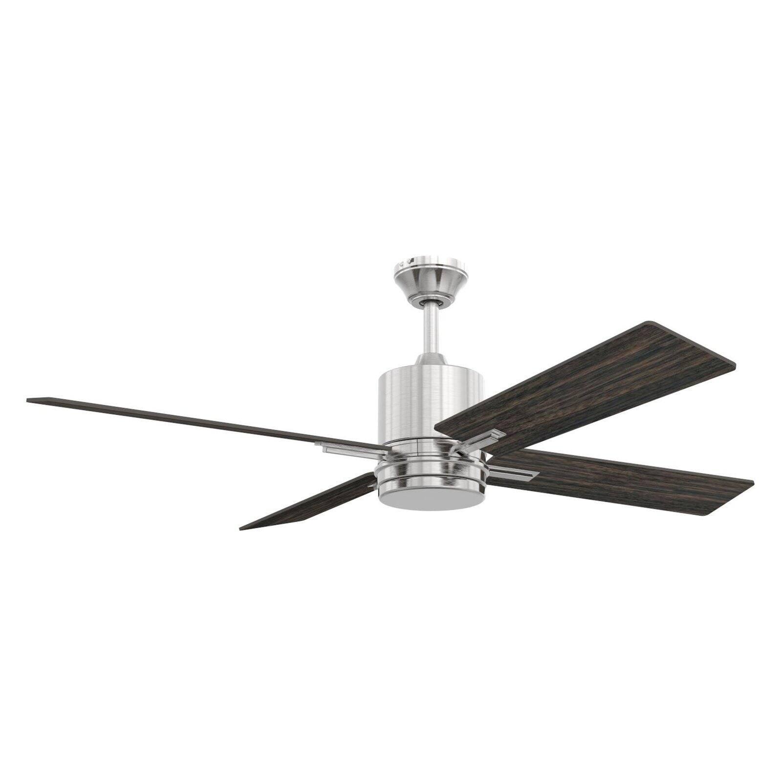 Transitional 52" White Low Profile Ceiling Fan with LED Light