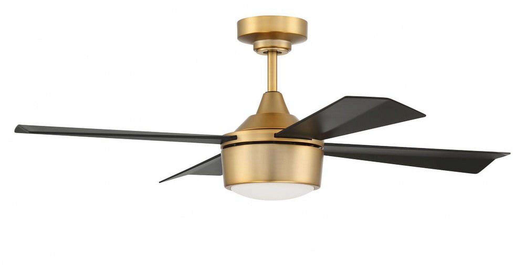 Satin Brass and Black 42'' Ceiling Fan with LED Light