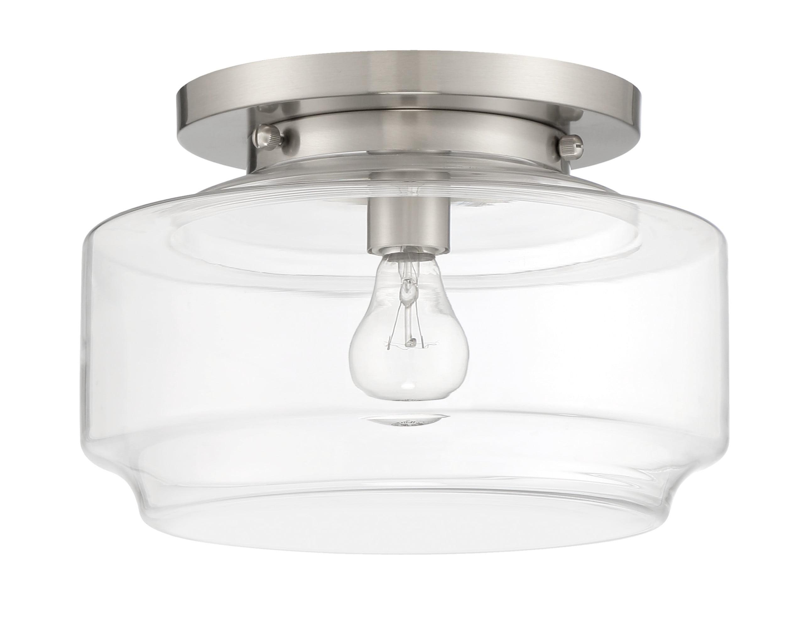 Contemporary Clear Globe LED Ceiling Light in Brushed Nickel