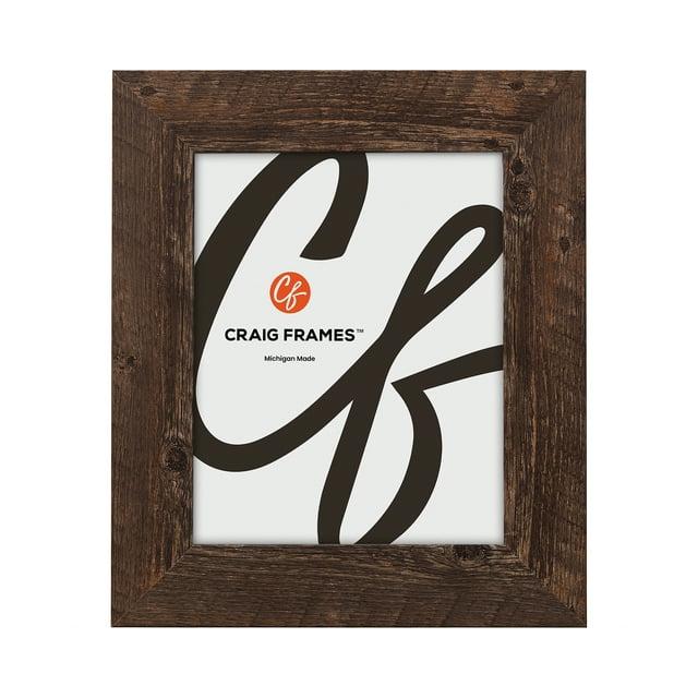 Craig Frames American Barn, 11x15 inch Picture Frame, Faux Brown Oak Barnwood