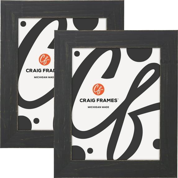 Craig Frames Jasper, 13x17 inch Picture Frame, Country Charcoal Black, Set of 2