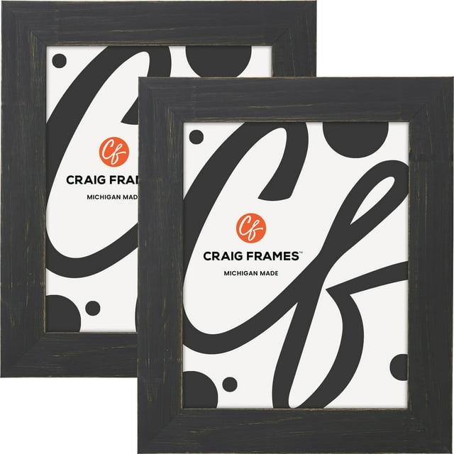 Craig Frames Jasper, 13x17 inch Picture Frame, Country Charcoal Black, Set of 2