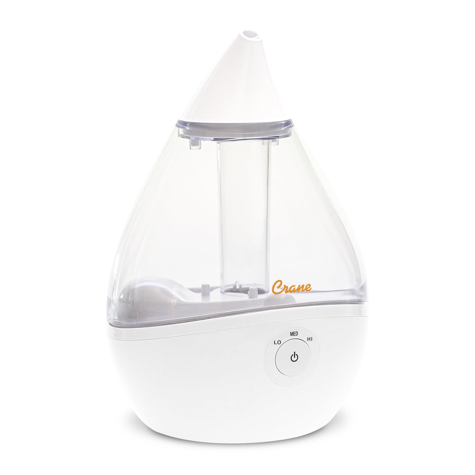 Droplet Cool-Mist Humidifier with Vapor Tray, 0.5. Gal. - Clear & White