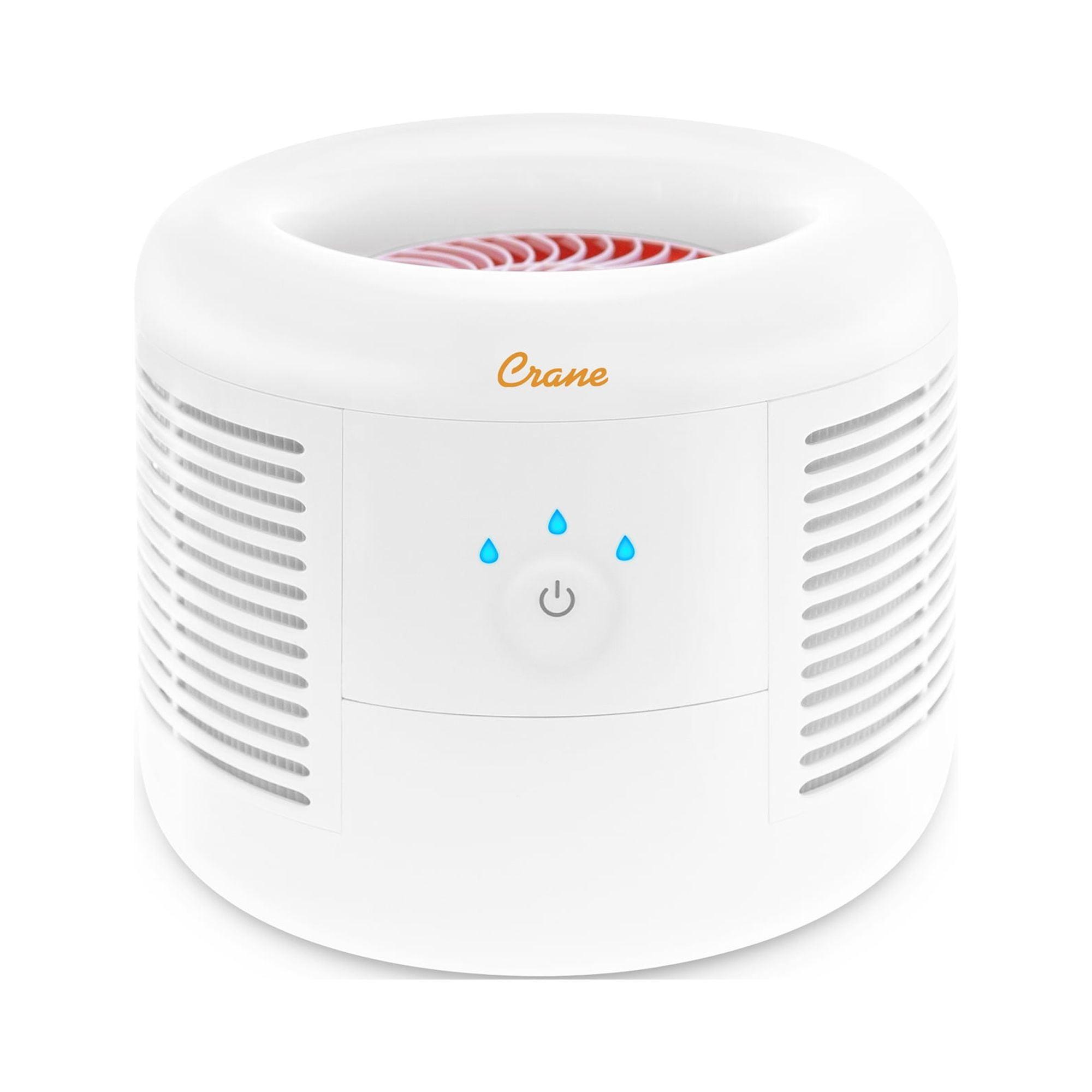 Compact White HEPA Table-Top Air Purifier with Touch Controls