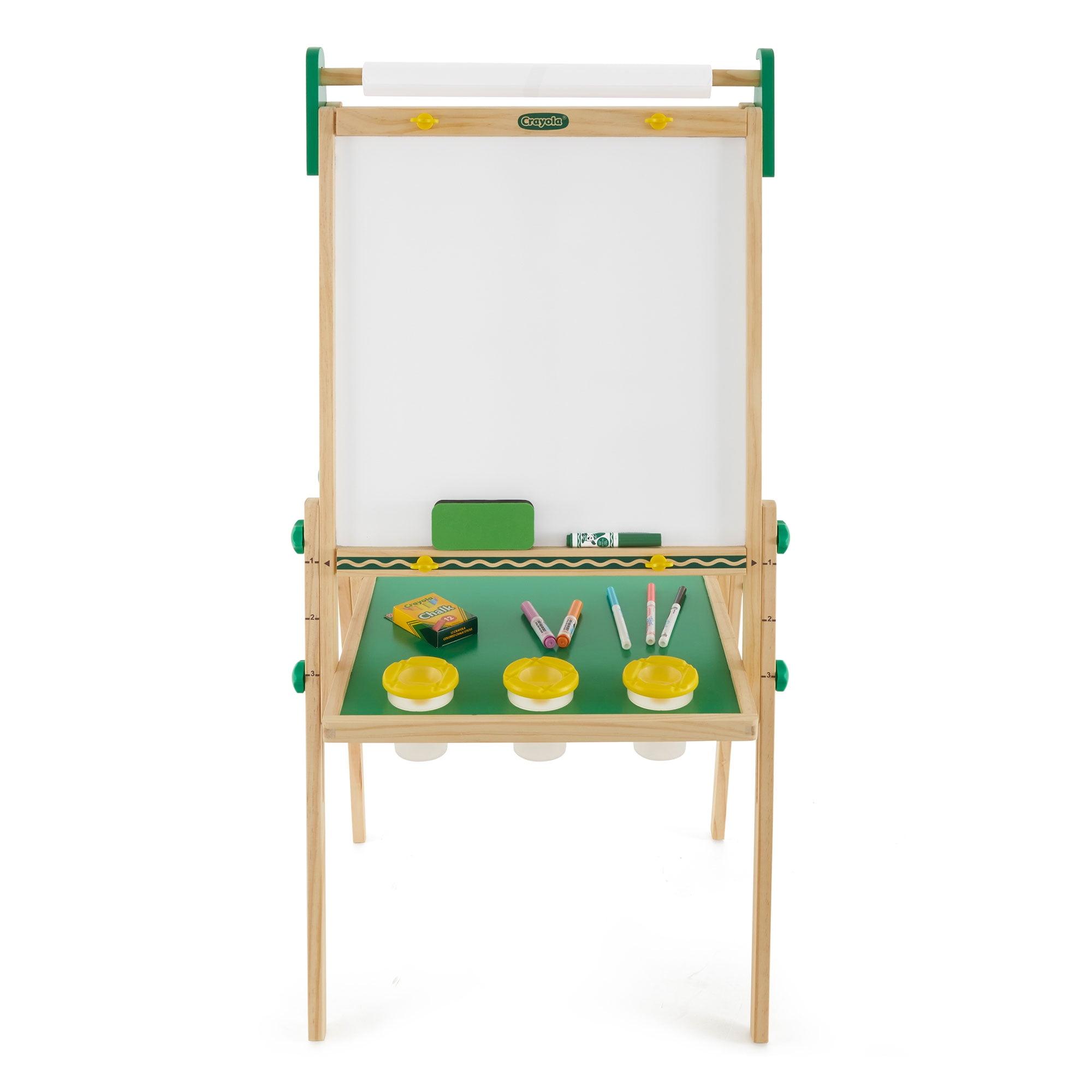 Crayola Kids Dual Sided Wooden Art Easel with Chalk and Dry Erase Markers