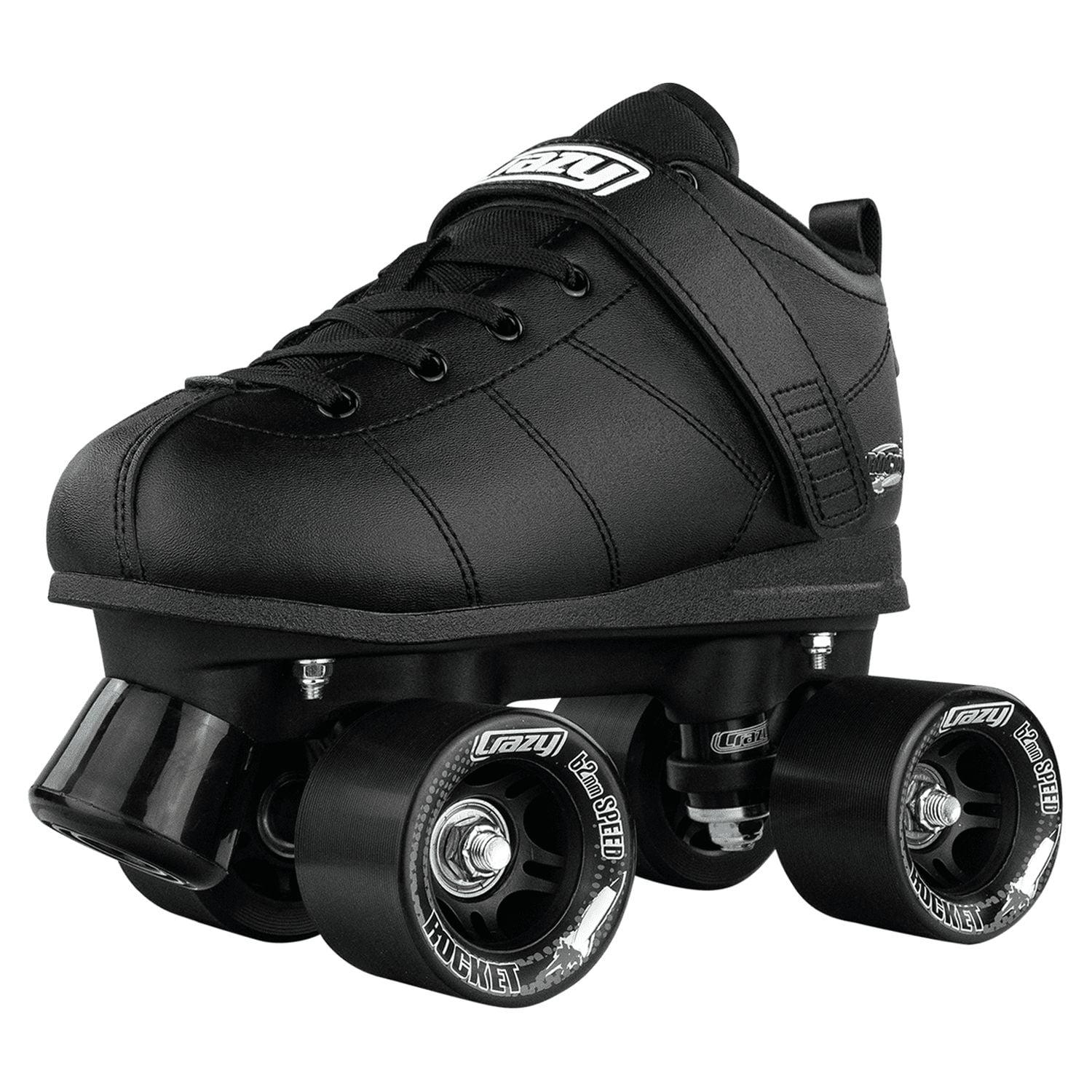 Crazy Skates Black Rocket Roller Skates - Men's Quad Skates - 5
