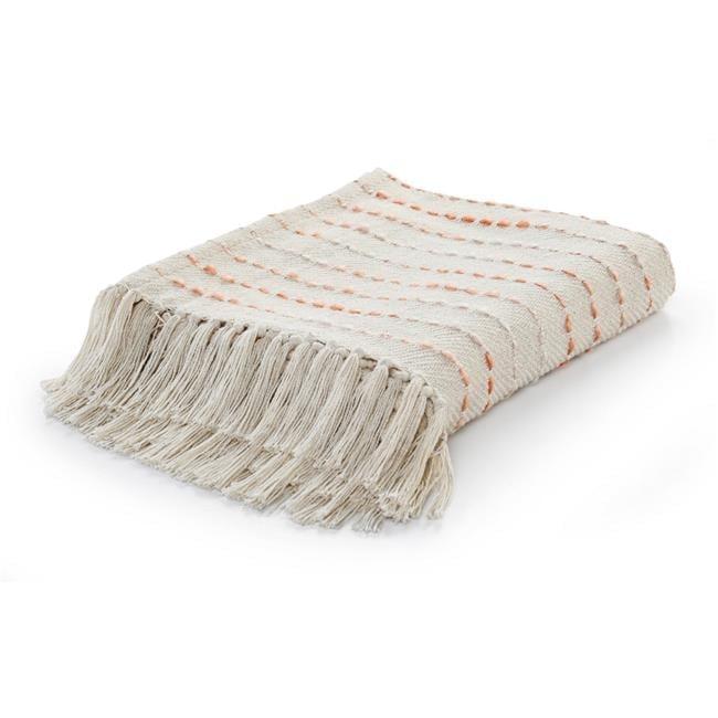 Deep Ombre Striped Handmade Woven Throw Blanket with Fringe