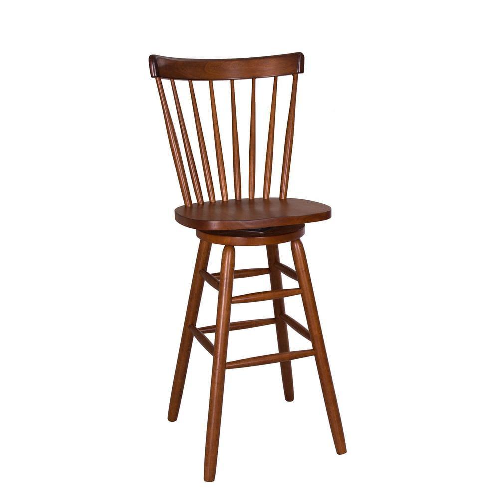 Tobacco Brown 30" Swivel Wood Bar Stool