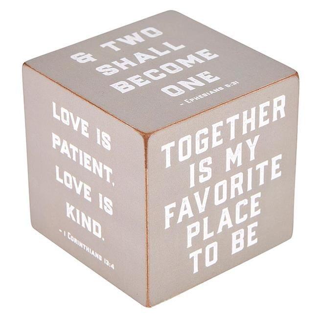 Inspirational Love Quotes Square Wooden Cube Decor