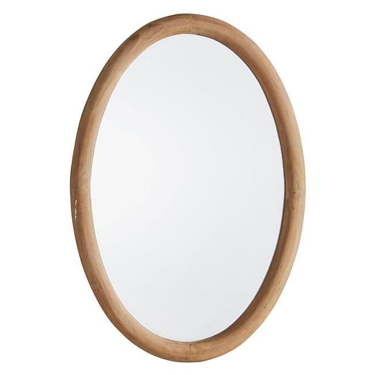 Natural Oval Wood Wall Mirror, 24 x 16 Inches