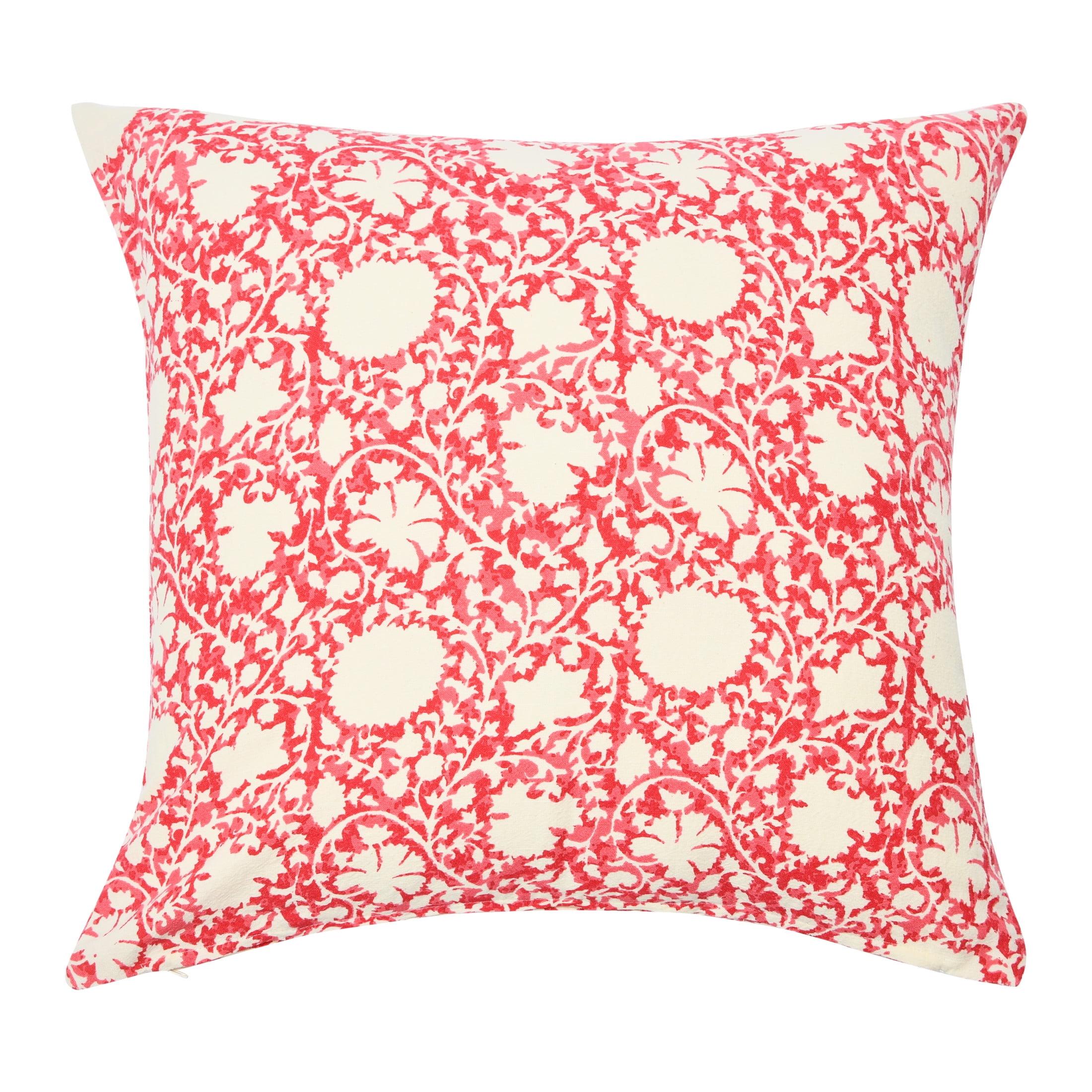 Creative Co-Op 20" Square Ivy Print Cotton Pillow Cover