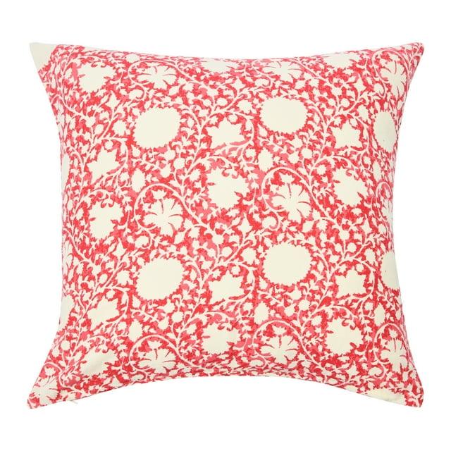 Creative Co-Op 20" Square Ivy Print Cotton Pillow Cover