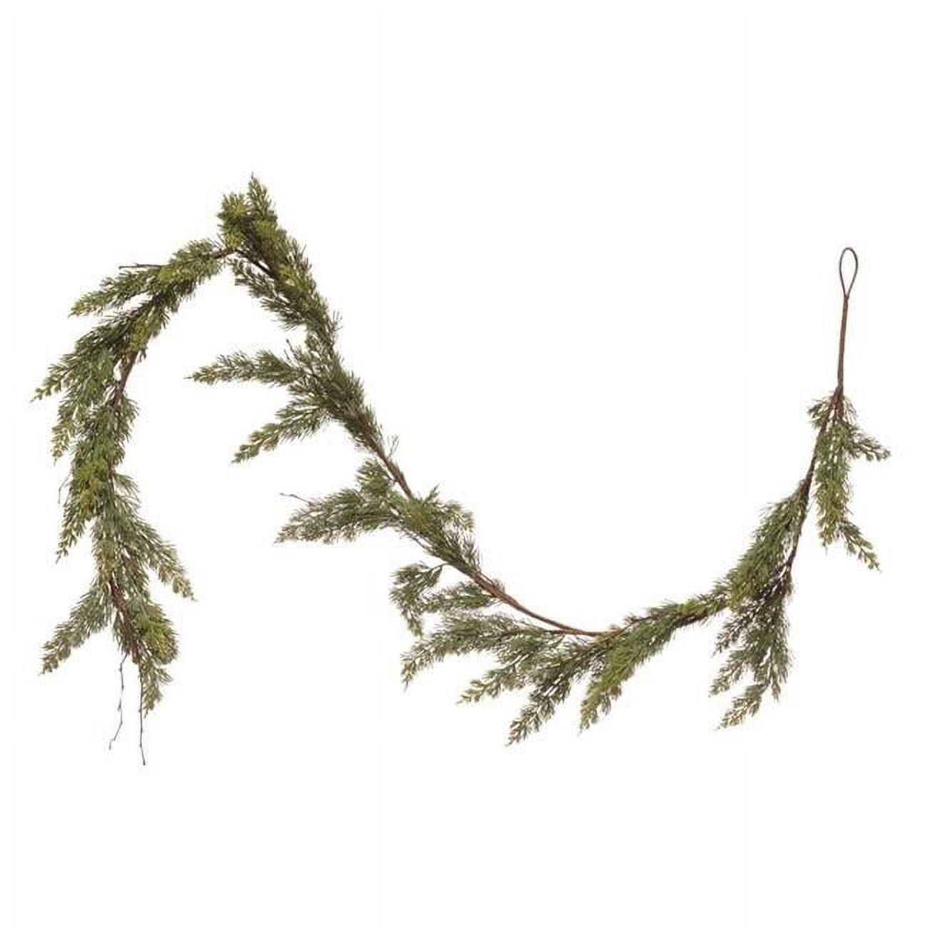 84" Green Faux Cedar Garland for Festive Decor