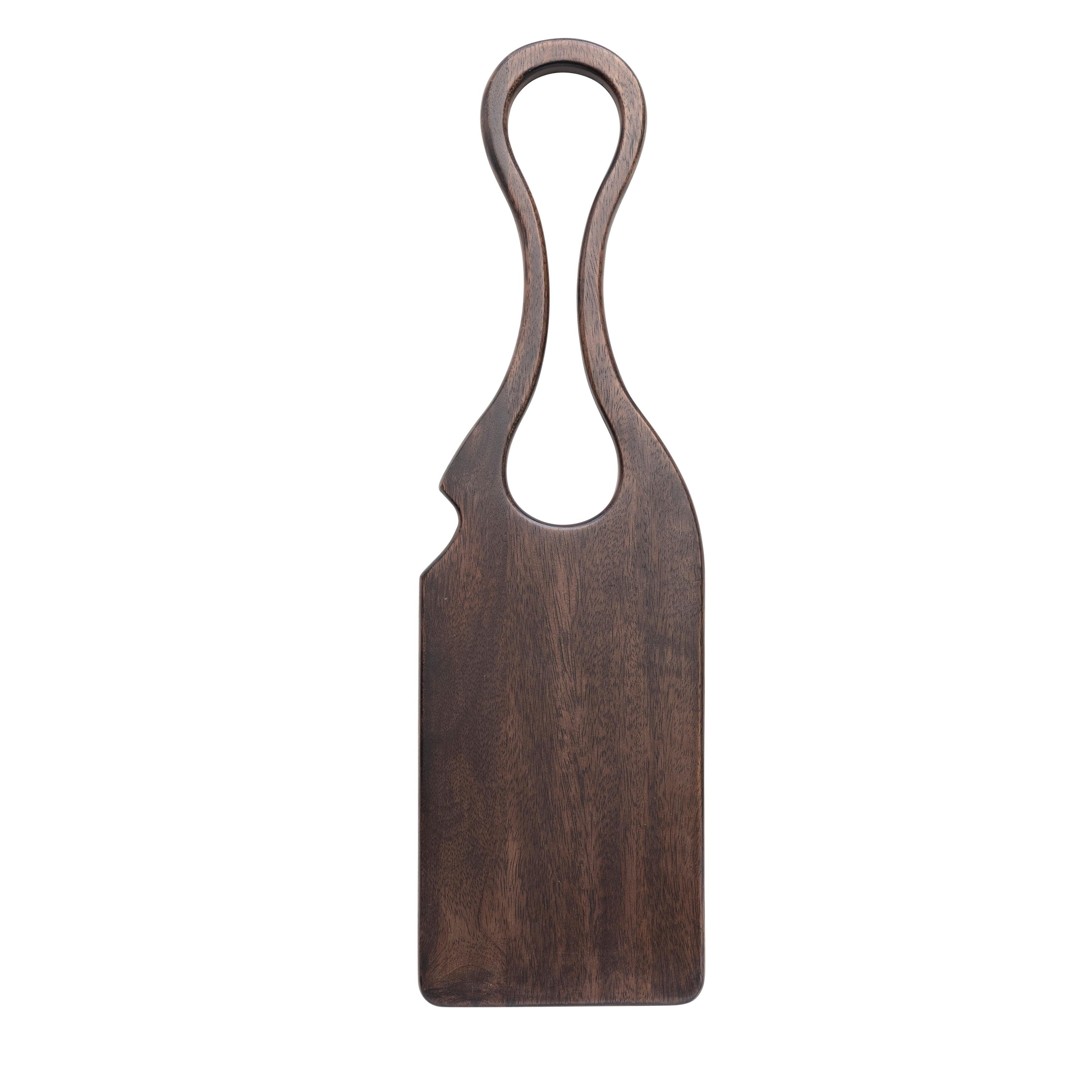 Espresso Acacia Wood Rectangular Cheese Cutting Board with Handle